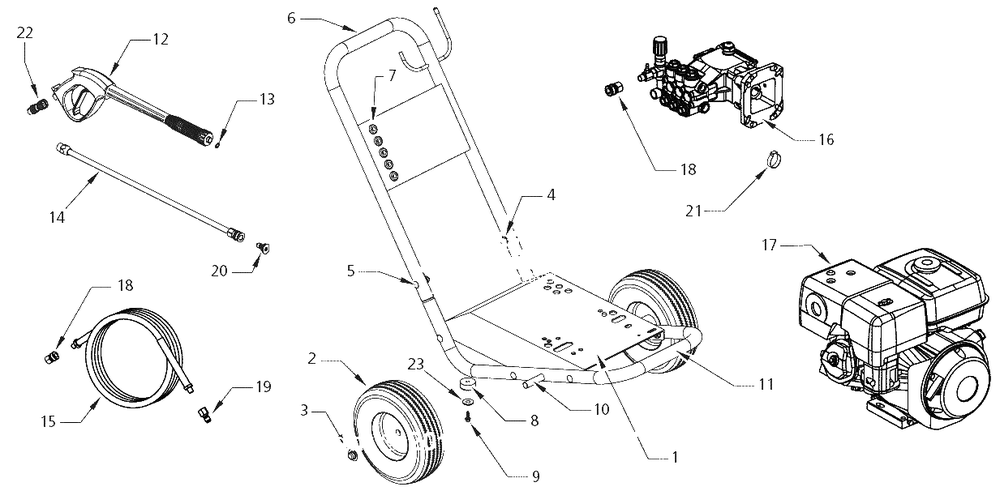 Pressure-Washer Parts Diagram and Parts List for PW2685  Campbell Hausfeld Pressure Washer